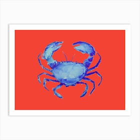 Crab Blue Red Art Print