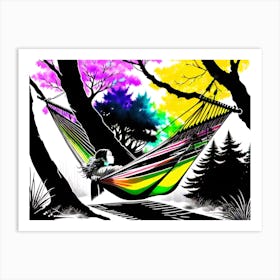 Rainbow Hammock Art Print