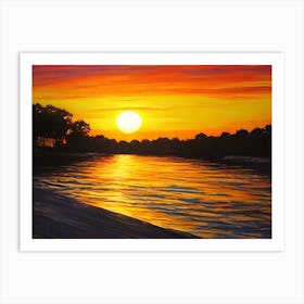 Sunset Over The River 1 Art Print