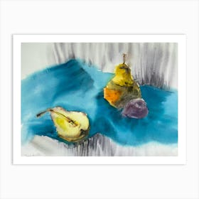 Two Pears watercolor Art Print