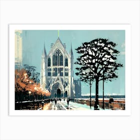 Cathedral In The Snow Art Print