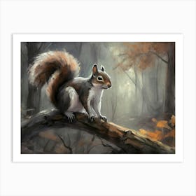Squirrel In The Woods 3 Art Print