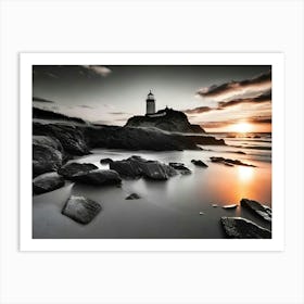 Sunset At The Lighthouse 15 Art Print