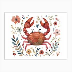 Little Floral Crab 4 Art Print