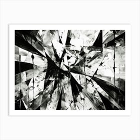 Shattered Illusions Abstract Black And White 3 Art Print