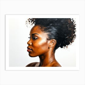 Side Profile Of Beautiful Woman Oil Painting 166 Art Print