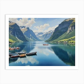 Fjords Of Norway Serenity by the Sapphire Waters Art Print