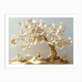 Gold Tree 1 Art Print