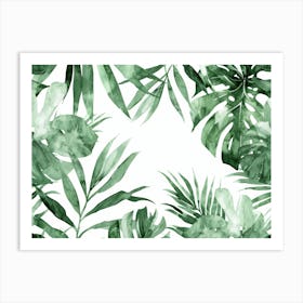 Watercolor Tropical Leaves 16 Art Print