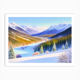 Winter's Embrace: A Mountain View 2 Art Print