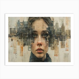 Temporal Resonances: A Conceptual Art Collection. Cityscape 5 Art Print