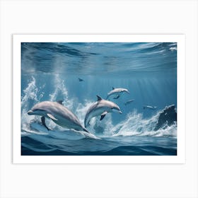 Beautiful Dolphins on the sea Art Print