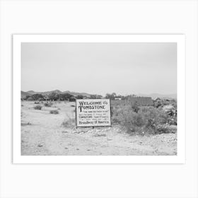 Sign At Outskirts Of Tombstone, Arizona By Russell Lee Art Print