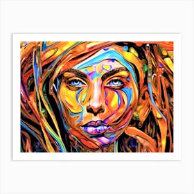 Lovely Liquidity - Colorful Face Portrait Art Print