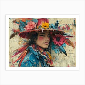 The Rebuff: Ornate Illusion in Contemporary Collage. Flora Art Print