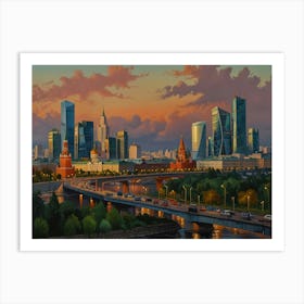 Moscow Skyline 2 Art Print