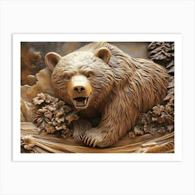 Bear Carving Art Print