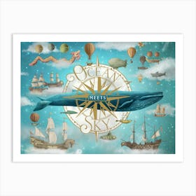 Ocean Meets Sky Book Cover Art Print