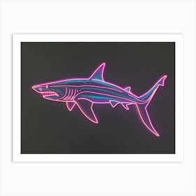 Neon Pastel Pink Blue Shark 7 Art Print