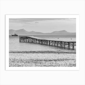 Pier Black And White Spain Art Print