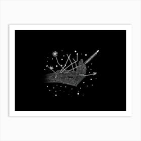 Abstract Composition Featuring A Black Hand Formed By A Constellation Of Arrows And Pointers Set In (2) Art Print