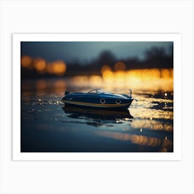 Miniature Boat In The Water Art Print