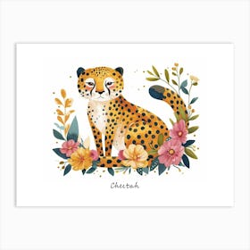 Little Floral Cheetah 4 Poster Art Print