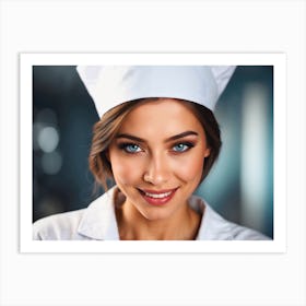 Portrait Of Pretty Smiling Nurse 7 Art Print