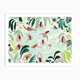 Swimming among plants Art Print