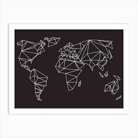 Geometrical World Black Art Print
