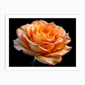 Orange Rose On A Black Background Art Print