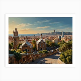 Barcelona City 2 Art Print