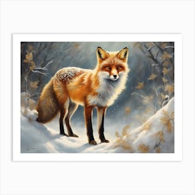 Majestic Winter Fox Page 5 Art Print