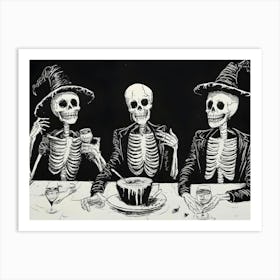 Skeletons At The Table 4 Art Print