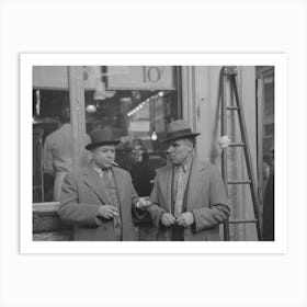 Untitled Photo, Possibly Related To Two Men In Conversation, 7th Avenue Near 38th Street, New York City By Russell 1 Art Print