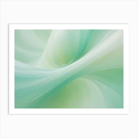 A Soft And Dreamy Image Of Swirling, Abstract Lines In Shades Of Green And White, Creating A Sense Of Movement And Flow Art Print