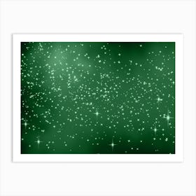 Forest Green Shining Star Background Art Print