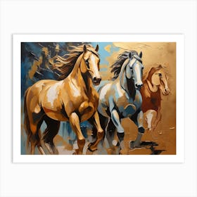 Two Horses Running 1 Art Print