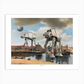 At Ats At Delft - Star Wars and Vermeer Parody Art Print