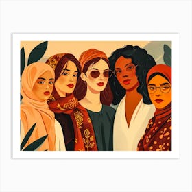 Women In Hijabs 6 Art Print