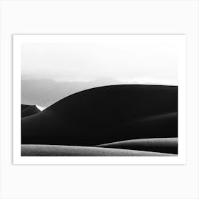 Wall Of Sand In The Desert In Black And White Art Print