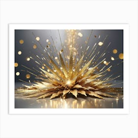 Christmass style sparkling silver gold background 11 Art Print