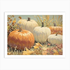 Pumpkins In The Grass Art Print