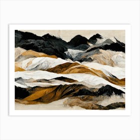 Black And Ochre Mountains Art Print