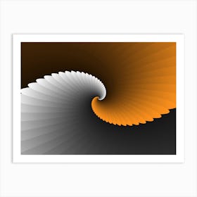 Orange Spiral Wings Art Print