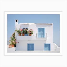 Mediterranean Blue And White Beach House Summer Photography Art Print