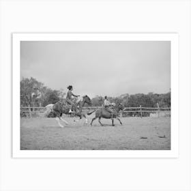 Trick Riding At Rodeo, Quemado, New Mexico By Russell Lee Art Print