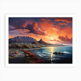 Sunset In Cape Town Art Print