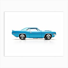 Toy Car 70 Plymouth Barracuda Blue Art Print