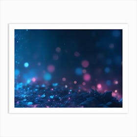 Magical Glowing Particles And Bokeh Lights Illuminating A Dark Forest Floor Art Print